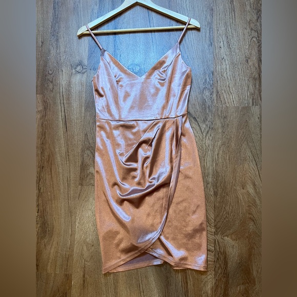 just quella Dresses Shiny Rose Gold Dress Poshmark